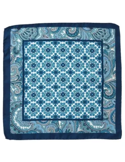 Dom Bagnato Bordato Piastrella Silk Pochette in Teal
