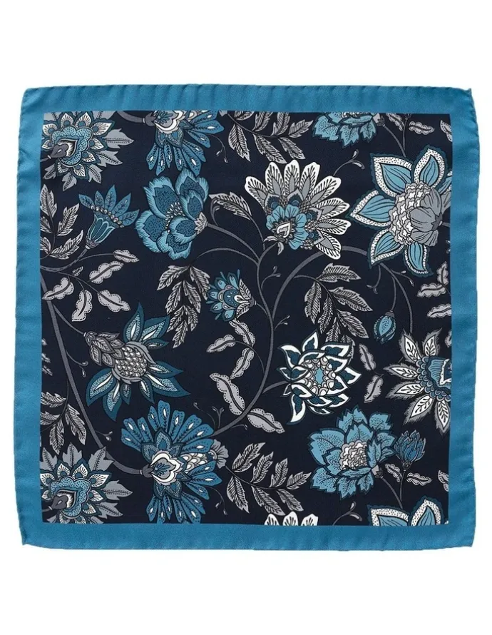 Dom Bagnato Carciofo Flora Silk Pochette in Blue