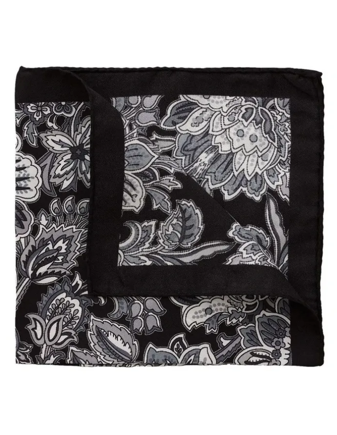 Dom Bagnato Floreale Silk Pochette in Black