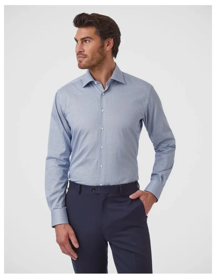 Dom Bagnato Marcell Tailored Fit Shirt In Navy
