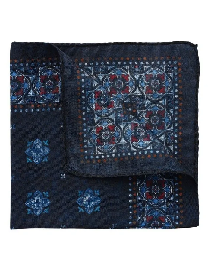Dom Bagnato Mosaico Silk Pochette in Navy
