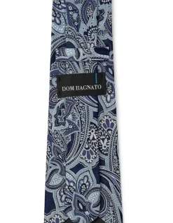 Dom Bagnato Paisley Grande Silk Tie In Azure