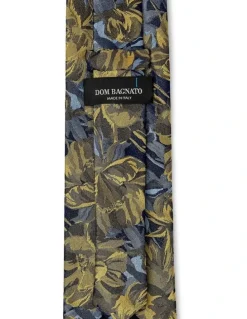 Dom Bagnato Peonia Grande Silk Tie In Yellow