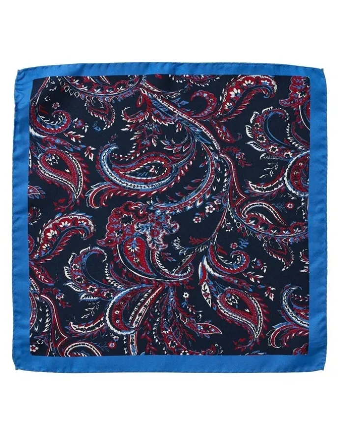 Dom Bagnato Piumato Paisley Silk Pochette in Wine