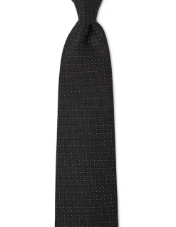 Dom Bagnato Tessuto Di Stelle Silk & Linen Tie In Black