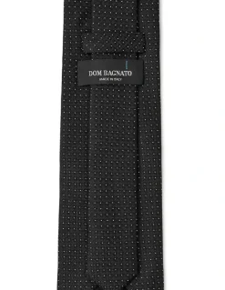 Dom Bagnato Tessuto Di Stelle Silk & Linen Tie In Black