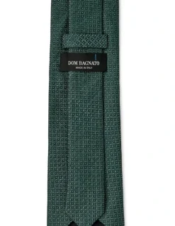 Dom Bagnato Tessuto Di Stelle Silk & Linen Tie In Olive