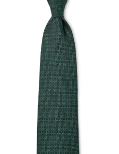 Dom Bagnato Tessuto Di Stelle Silk & Linen Tie In Olive