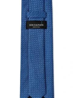 Dom Bagnato Tessuto Di Stelle Silk & Linen Tie In Auzre