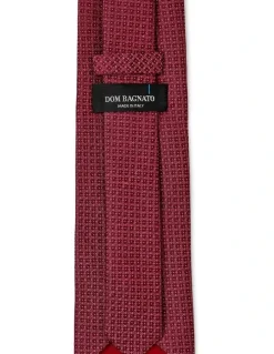 Dom Bagnato Tessuto Di Stelle Silk & Linen Tie In Bordeaux