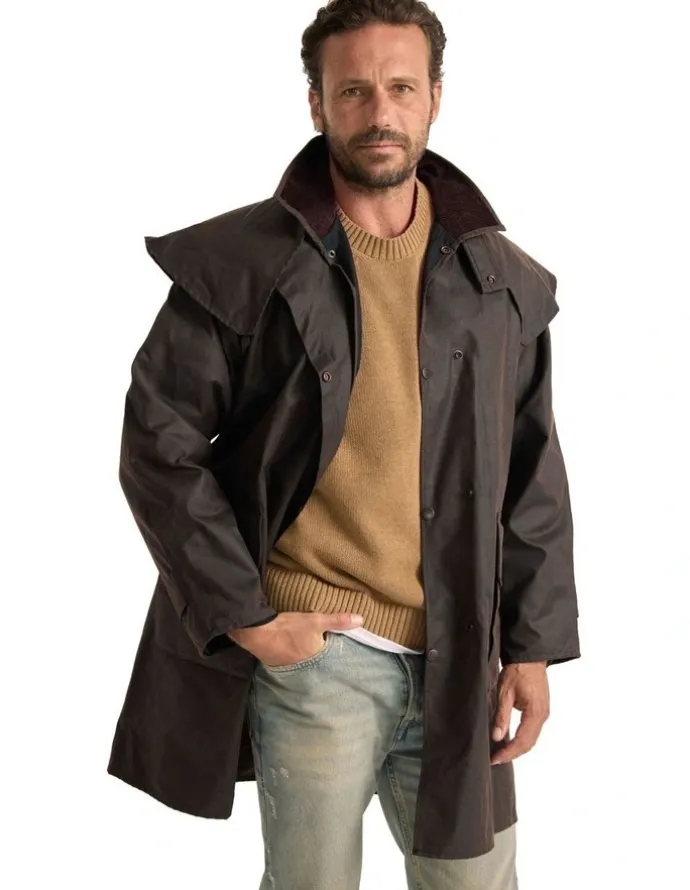 Driza-Bone COM2230HWO Ranger Oilskin Coat in Heritage