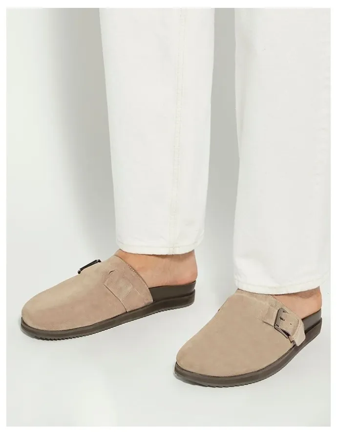 Dune London Baldwin Clog Shoe in Taupe