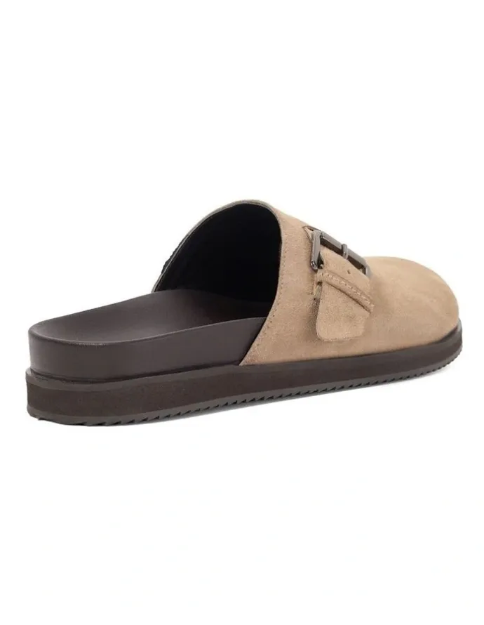 Dune London Baldwin Clog Shoe in Taupe