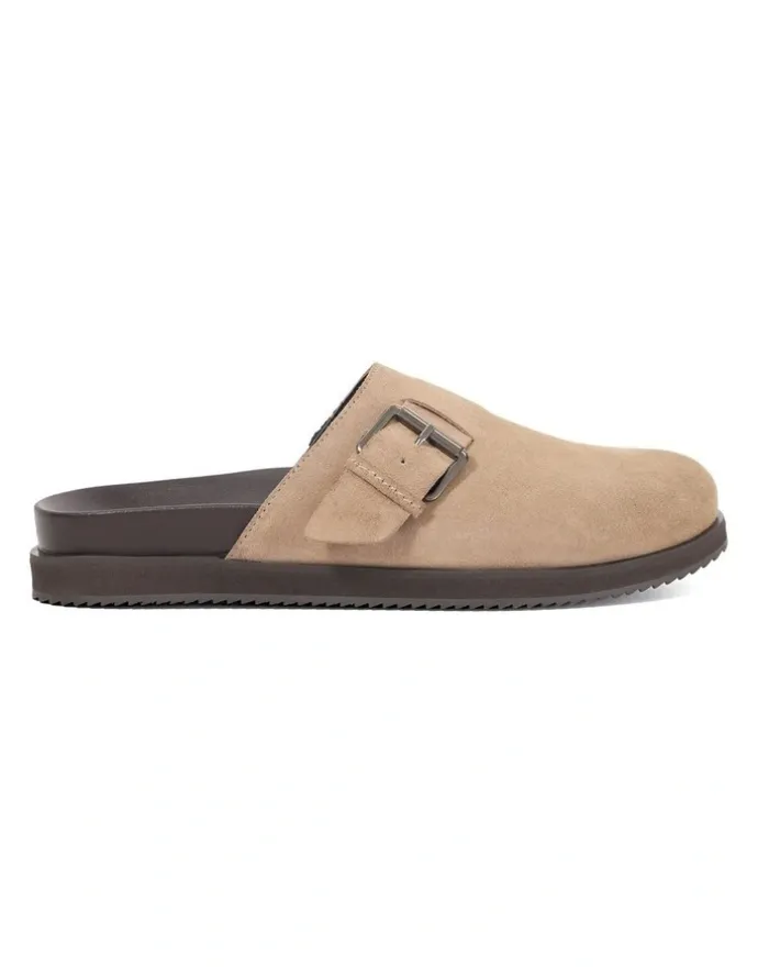 Dune London Baldwin Clog Shoe in Taupe