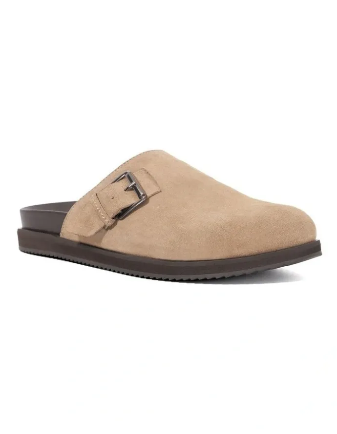 Dune London Baldwin Clog Shoe in Taupe