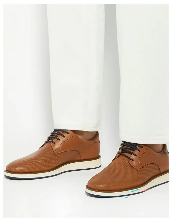 Dune London Bow Lace-Up Shoe in Tan