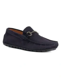 Dune London Brackon Moccasion Loafers in Navy