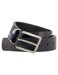Dune London Ornwell Leather Belt in Black