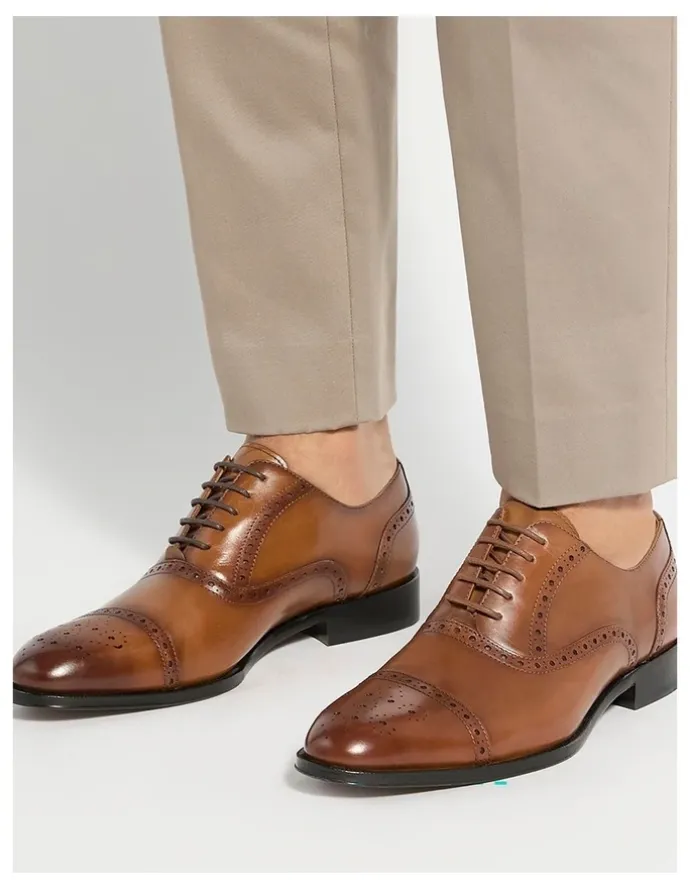 Dune London Soliders Dress Shoe in Tan