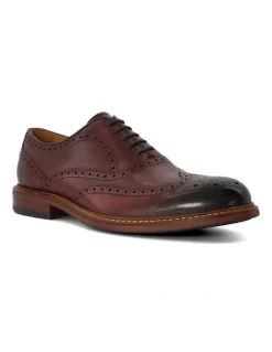 Dune London Solihull Brogue Shoes in Burgundy