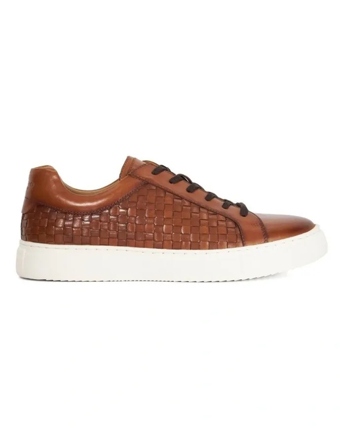 Dune London Tj Woven Trainer Shoes in Brown