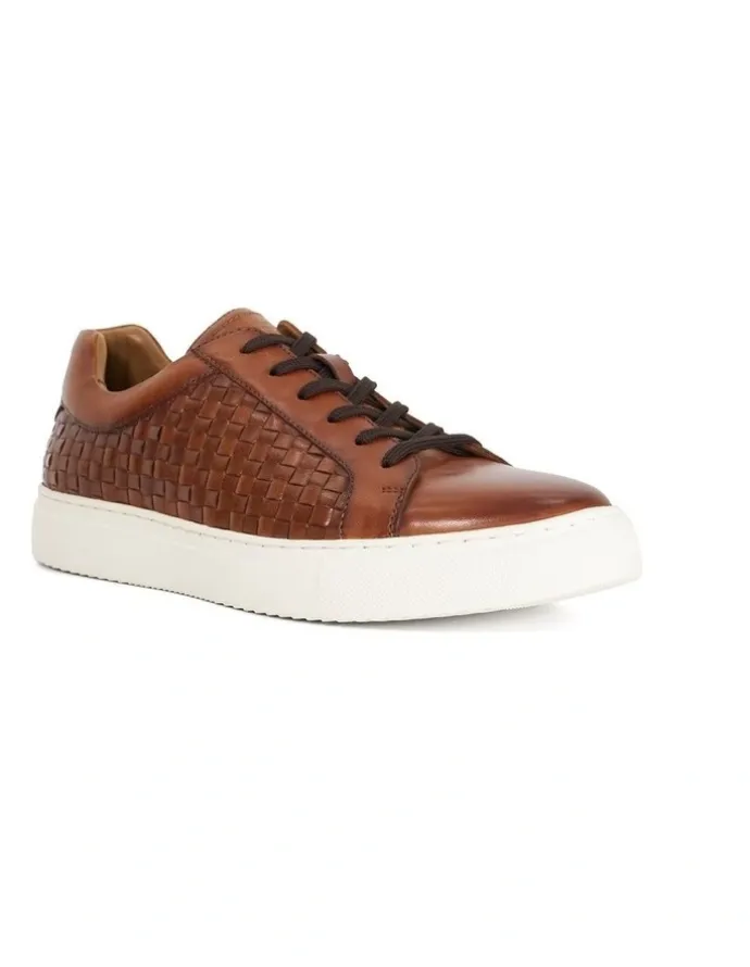 Dune London Tj Woven Trainer Shoes in Brown
