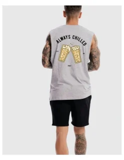 DVNT Always Chilled Tank in Grey Marle