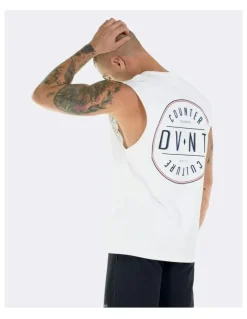 DVNT Counter-Culture Badge Tank in White