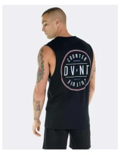 DVNT Counter-Culture Badge Tank in Black