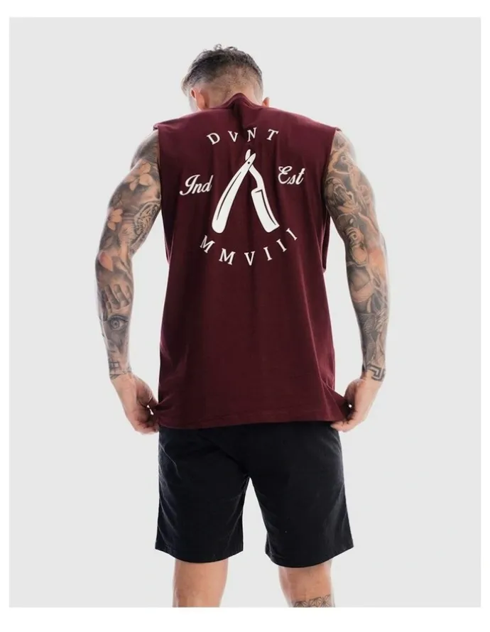 DVNT Rough Cuts Tank in Burgundy