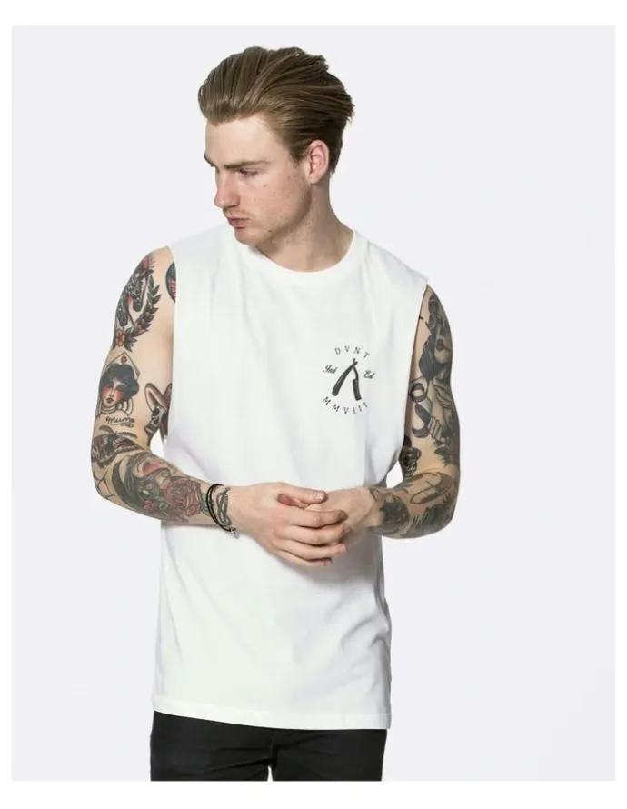 DVNT Rough Cuts Tank in White