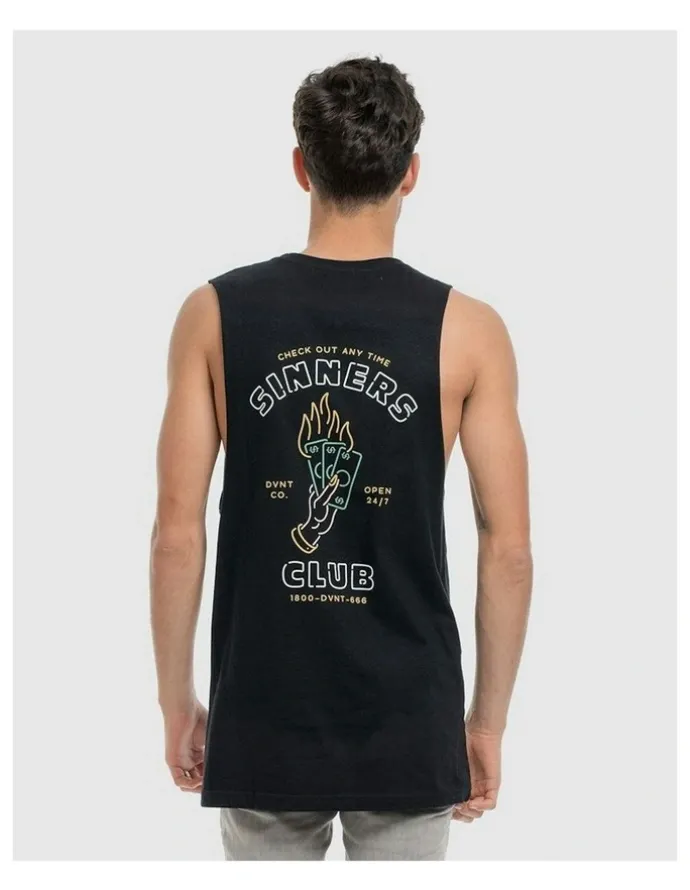 DVNT Sinners Club Tank in Black