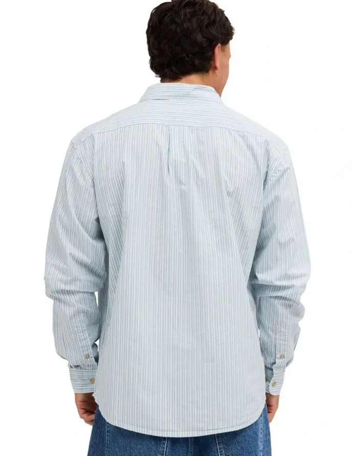 Element Button Down Long Sleeve Shirt Classic Stripes Blue