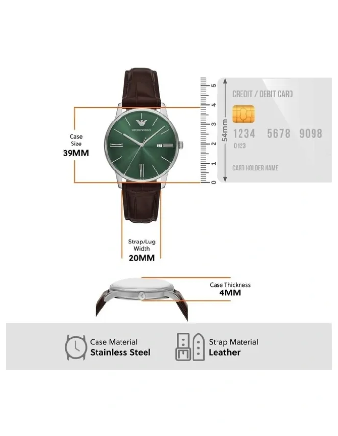 Emporio Armani Analogue AR11672 Watch in Brown