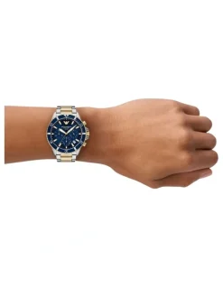 Emporio Armani AR11740 World Explorer Chronograph Watch in Silver