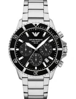 Emporio Armani AR11739 World Explorer Chronograph Watch in Silver