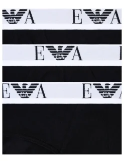 Emporio Armani Bold Monogram Briefs 3 Pack in Black