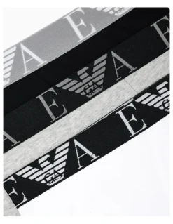 Emporio Armani Bold Monogram Trunks 3 Pack in Multi