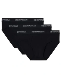 Emporio Armani Core Logo Briefs 3 Pack in Black