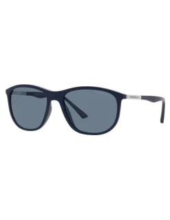 Emporio Armani EA4201 Polarised Sunglasses in Blue