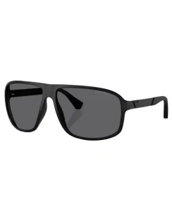 Emporio Armani Injected Polarised Sunglasses in Black