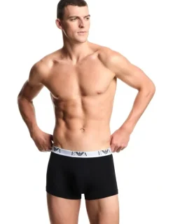 Emporio Armani Bold Monogram Trunks 3 Pack in Black