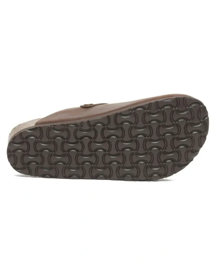 Ever AU Brooklyn Men Buckle Sandal in Chocolate