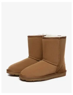 Ever AU Short Classic Suede Mid-Calf Boots in Brown