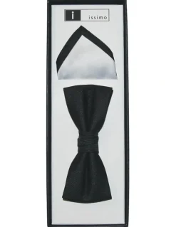 Ferrari Formalwear Black & White Tie And Hank Set