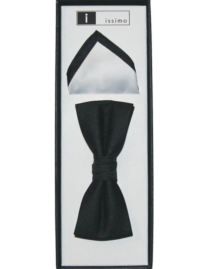 Ferrari Formalwear Black & White Tie And Hank Set