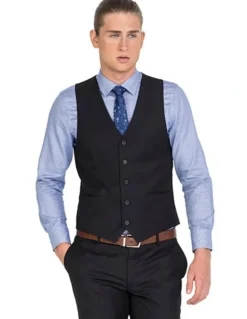 Ferrari Formalwear Tailored Fit Lounge Vest in Black