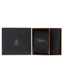 Ferrari Formalwear Zenetti Tie & Hank Set in Black