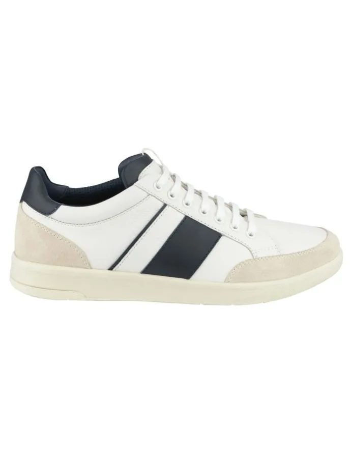 Florsheim Crosscourt Lace to Toe Sneaker in White/ Navy