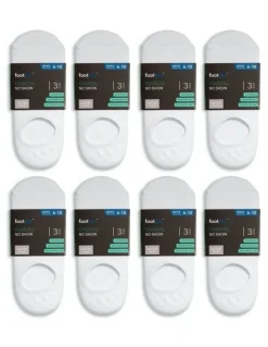 Footlab Casual No Show Cushioned Socks 24 Pack in White